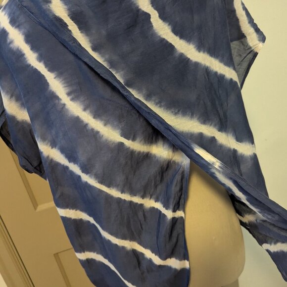 VELVET Silk Abila Tie Dye Marks & Spencer Open Cross Back Boho Cap Sleeve - Picture 5 of 6